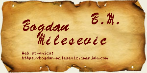Bogdan Milešević vizit kartica